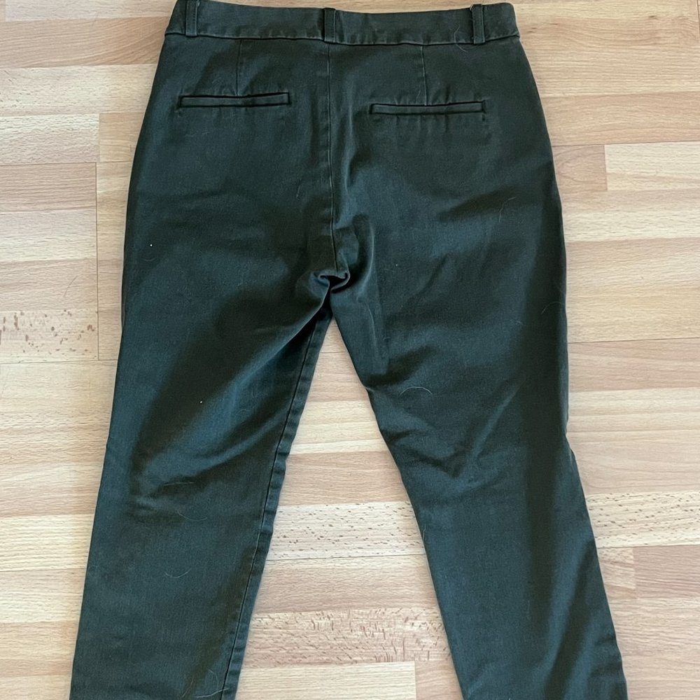 banana republic womens petite olive green skinny dress pants size 4